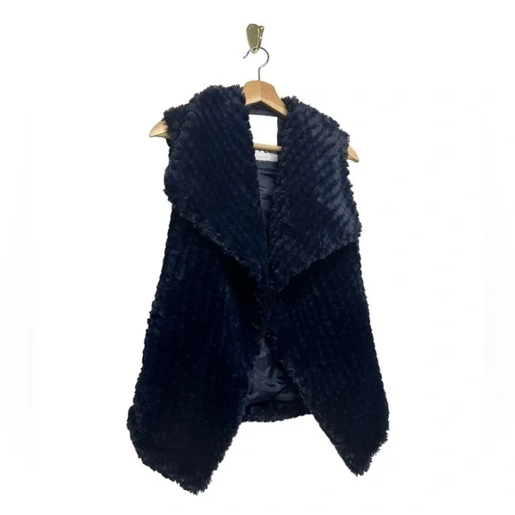 ANTHROPOLOGIE NVLT Navy Fur Vest - Picture 7 of 10